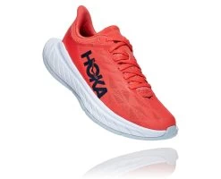 Hoka Womenâs Carbon X 2 (HCBI - Hot Coral/Black Iris)