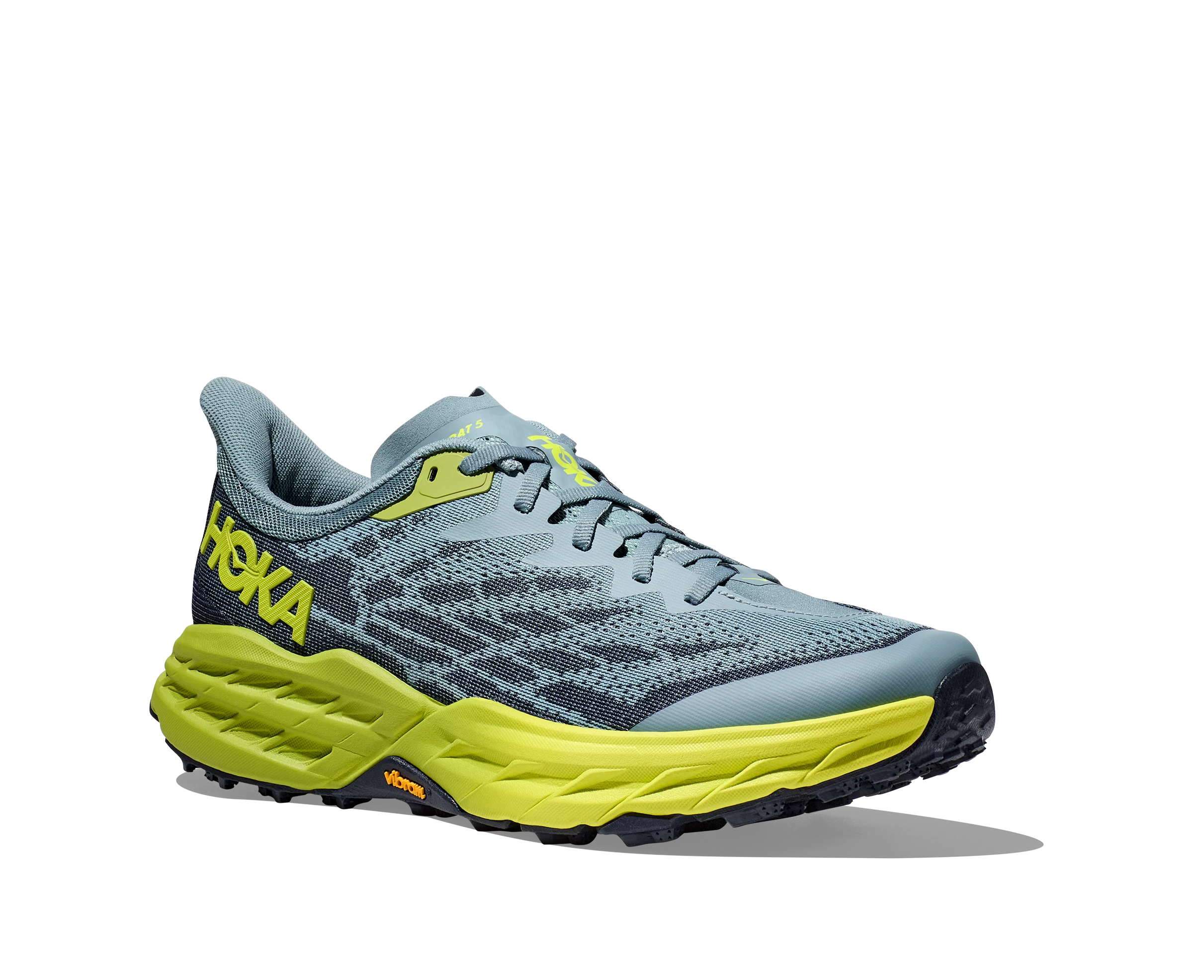 Hoka Men's Speedgoat 5 WIDE (SBDCT - Stone Blue/Dark Citron) 5 Hoka Men's Speedgoat 5 WIDE (SBDCT - Stone Blue/Dark Citron) - Image 3