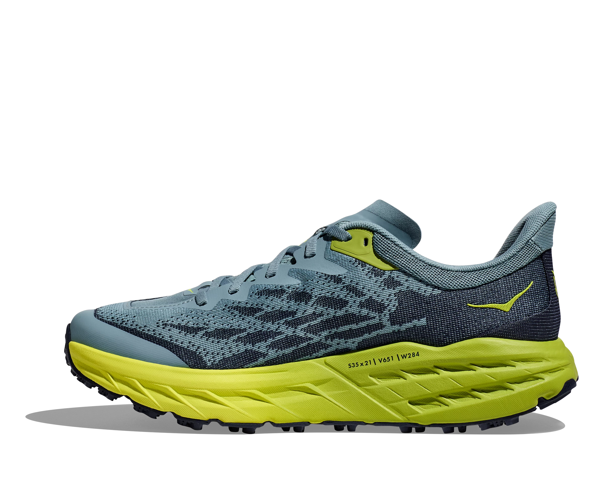 Hoka Men's Speedgoat 5 WIDE (SBDCT - Stone Blue/Dark Citron) 4 Hoka Men's Speedgoat 5 WIDE (SBDCT - Stone Blue/Dark Citron) - Image 2