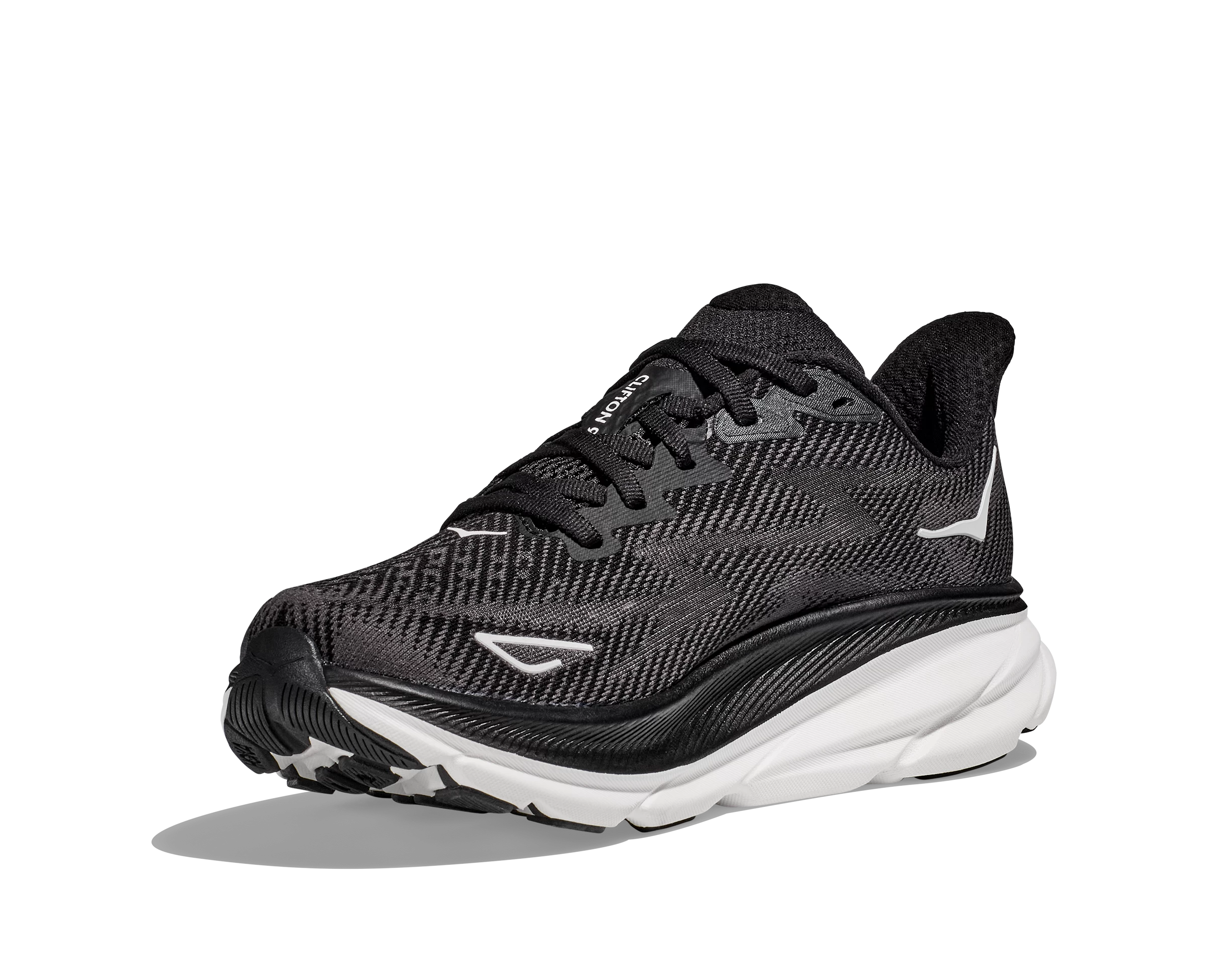 Hoka Men's Clifton 9 WIDE (BWHT - Black/White) 6 Hoka Men's Clifton 9 WIDE (BWHT - Black/White) - Image 4