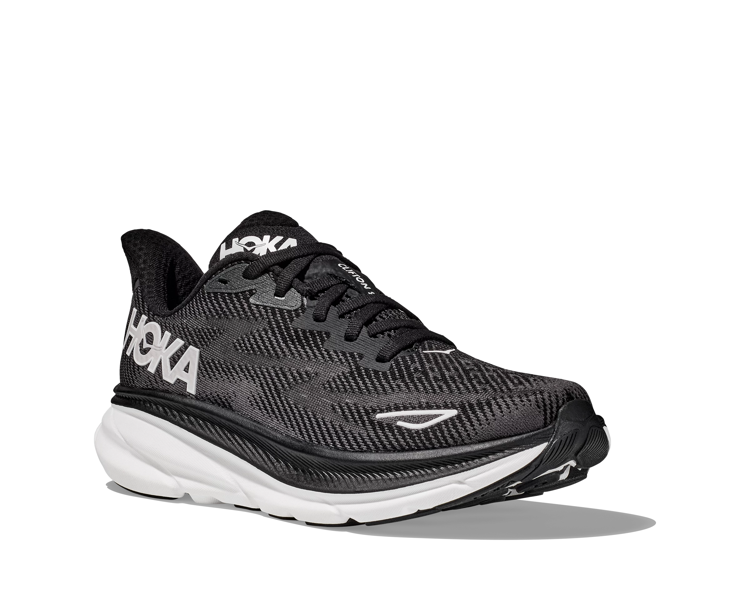 Hoka Men's Clifton 9 WIDE (BWHT - Black/White) 5 Hoka Men's Clifton 9 WIDE (BWHT - Black/White) - Image 3