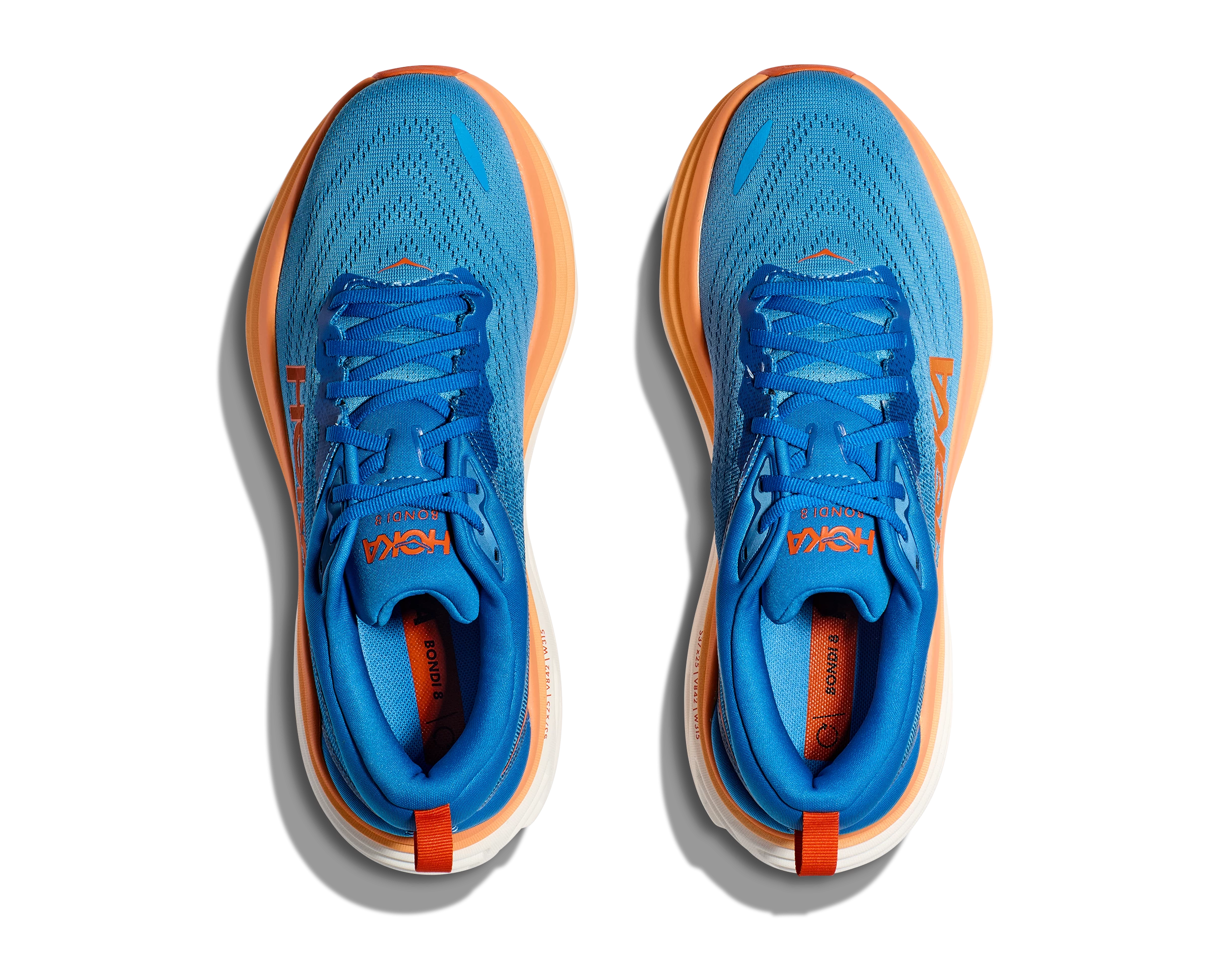Hoka Men's Bondi 8 WIDE (CSVO - Coastal Sky/Vibrant Orange) 7 Hoka Men's Bondi 8 WIDE (CSVO - Coastal Sky/Vibrant Orange) - Image 5